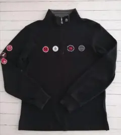 マンシングウェア　黒　日本製 ハーフジップ トップス レディースМ