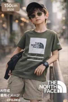 THE NORTH FACE Tシャツ カーキ 半袖 150cm レディース可