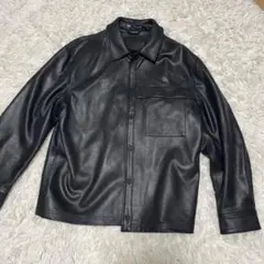 ZARA シャツジャケットフェイクレザー