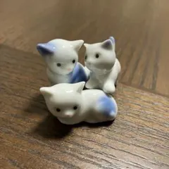 サイズ感と✨3匹の動きや表情バランスが✨絶可愛な♪陶器 ねこ ネコ 置物