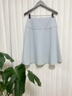 FOXEY NEW YORK フレアスカート 40 ライトブルー ストレッチ上品