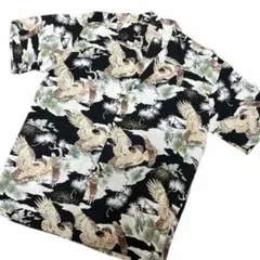 良品 HOUSTON Rose Sutherland 鷹 和柄 アロハシャツ Lのサムネイル