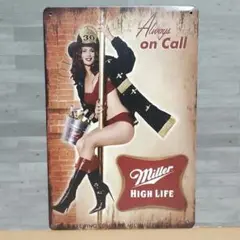 miller HIGH LIFE レトロ風 ブリキ看板 OK1787