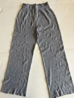 UNIQLO ウォッシャブルニットリブパンツ(丈長め) Lサイズ　グレー