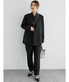 Te-chichi ブラック ダブルブレスト セットアップ