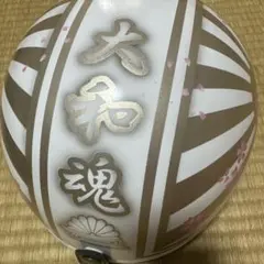新品塗装品 大和魂 レッドラメ 富士日章 コルク半 ヘルメット ツヤツヤ