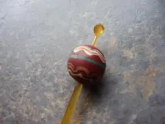 【再掲】希少　江戸とんぼ玉　浅葱帯　波文様　鼈甲　簪　和玉