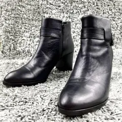 美品 ダイアナ ショートブーツ 23.5cm サイドジップ レザー ベルト