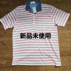 イッカikka ボーダー柄デザイン襟　半袖ポロシャツ　XL 新品未使用