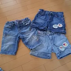 デニムショートパンツ 140cm　3点セット　アジャスター付き