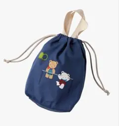 完売商品★familiar巾着　ネイビー