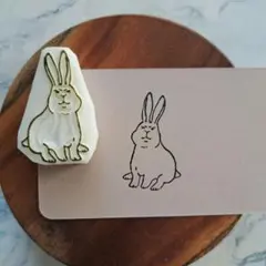 消しゴムはんこ　春呼ぶうさぎ