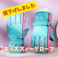 キッズ スノーグローブ 手袋 ピンク 防寒 防風 防水 通園 通学 雪遊び