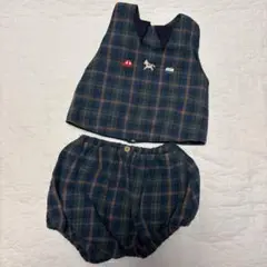 cottoli 綿100% チェックセットアップ