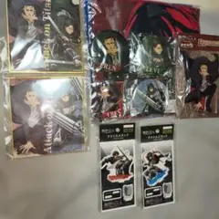 進撃の巨人 くじ景品グッズまとめ アクスタ アクキー 缶バッジ 色紙のサムネイル