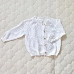 【美品】韓国風 ホワイト レース編み カーディガン