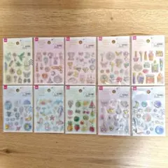 新品 ダイソー デコレーションシール ぷっくり 10枚セット コンプリート