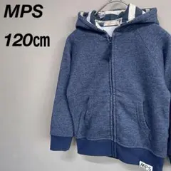 MPS モコモコ フード付きジップパーカー 120 裏起毛 ネイビー