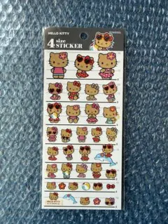 ハローキティ 4サイズステッカー　日焼けキティー　サンリオ