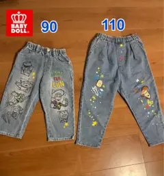 お揃い♪トイストーリーデニムパンツセット 110&90