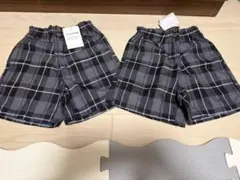 キッズ半ズボン2点セット　100センチ　チェック