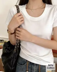 SHEIN コットン 半袖 Tシャツ ホワイト Sのサムネイル