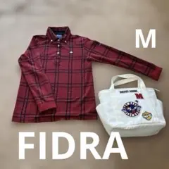 FIDRA 長袖ポロシャツ レッド チェック柄 Mサイズのサムネイル