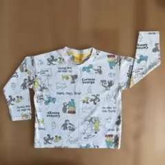 【新品タグ付】おさるのジョージ 長袖カットソー 110 キャラクター総柄