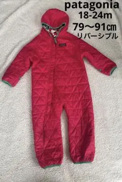 パタゴニアpatagonia79〜91㎝リバーシブルピンク✖️幾何学柄カバーオール