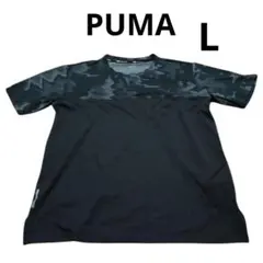 【美品】PUMA トレーニングウェア L 黒 半袖 柄 トップス