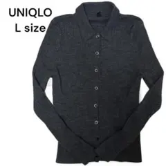 UNIQLO ユニクロ　メリノリブポロカーディガン　L size