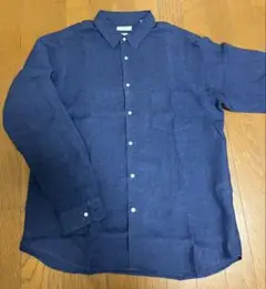 BEAUTY&YOUTH ネイビー リネンシャツ XL 麻100% 美品