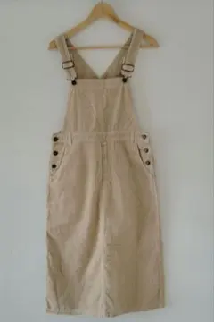 ベージュ コーデュロイ サロペット