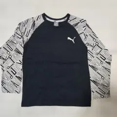 140㎝＊PUMA 長袖カットソー ブラック/ホワイト