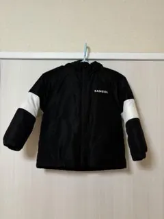 KANGOL フード付きダウンコート 黒/白