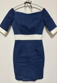 デニムオフショルダーミニタイトドレス M