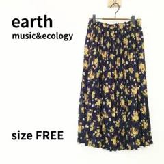 earth music&ecology　花柄プリーツスカート　フリー　2450