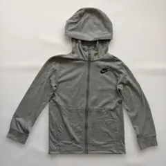 Nike グレー フルジップフーディ キッズパーカー 《XS》