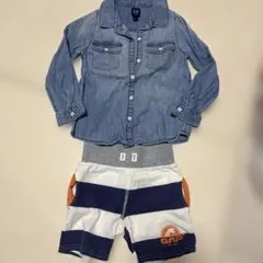 GAP デニムシャツ 105cm4歳とショートパンツ 90cmのセット