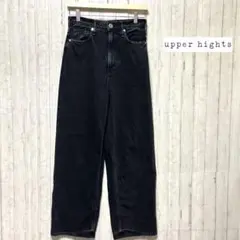 【美品】アッパーハイツ THE NIECE ストレートデニム JET BLACK