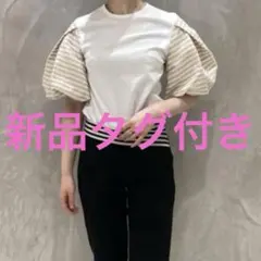 新品タグ付き　パフスリーブTシャツ　ボーダーズアットバルコニーのサムネイル