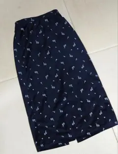 レディース　М　ナロースカート　ロングスカート　黒　刺繍