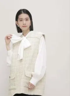 NANO universe ミックスツイードベスト