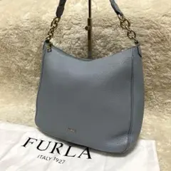 FURLA フルラ　チェーン　ワンショルダーバッグ　水色　レザーのサムネイル