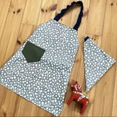 着脱簡単！ 子供エプロン 120 〜 130 三角巾セット☆ アニマル柄