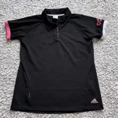 adidas ポロシャツ　ブラック/ピンク　　L
