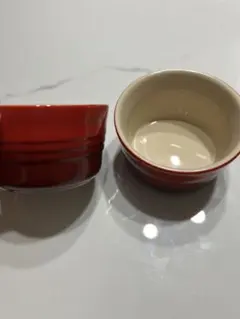 LE CREUSET ル・クルーゼ ボウル 2枚セット レッド　グラデーション