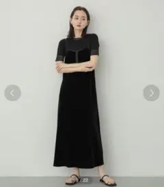 《新品》SENSE OF PLACE フロントスリットベロア キャミワンピース