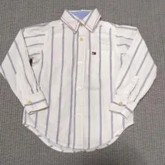 【美品】Tommy Hilfiger ボタンダウン長袖ストライプシャツ 2/2T