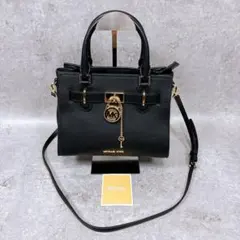 【極美品】マイケルコース ハミルトン サッチェル スモール ショルダーバッグ 黒